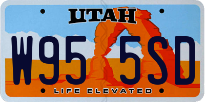 UT license plate W955SD