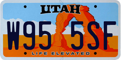 UT license plate W955SF
