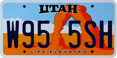 UT license plate W955SH