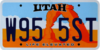UT license plate W955ST