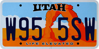 UT license plate W955SW
