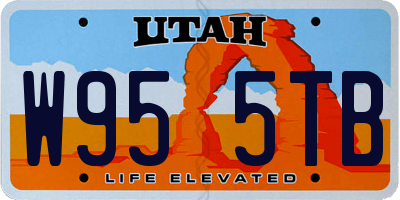 UT license plate W955TB