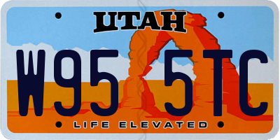 UT license plate W955TC