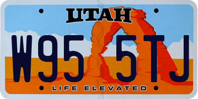 UT license plate W955TJ