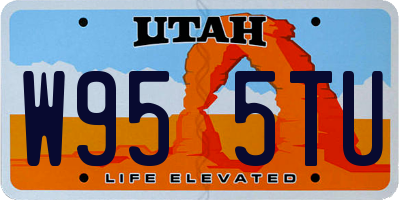 UT license plate W955TU