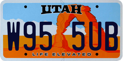 UT license plate W955UB