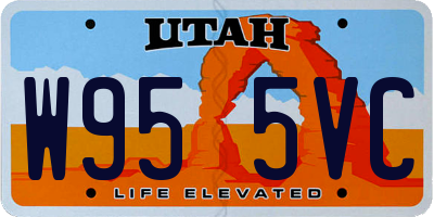 UT license plate W955VC