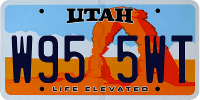 UT license plate W955WT