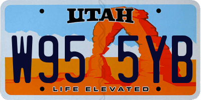 UT license plate W955YB