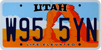 UT license plate W955YN