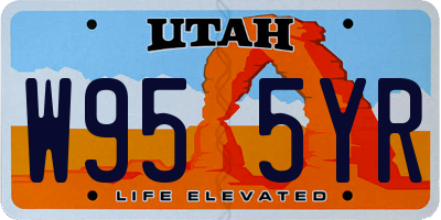 UT license plate W955YR