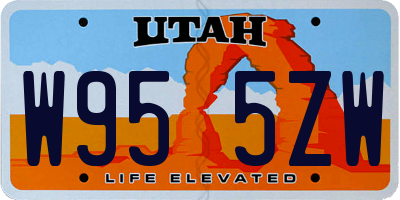 UT license plate W955ZW