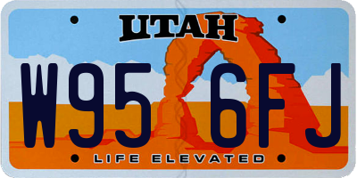 UT license plate W956FJ