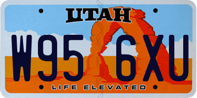 UT license plate W956XU