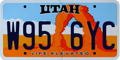 UT license plate W956YC