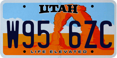UT license plate W956ZC