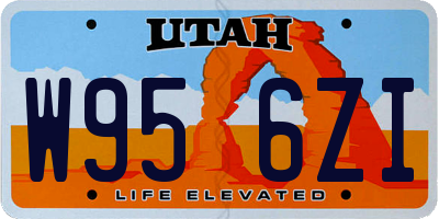 UT license plate W956ZI