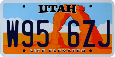 UT license plate W956ZJ