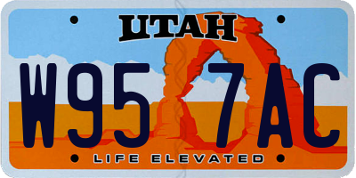 UT license plate W957AC