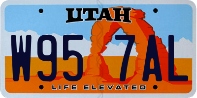 UT license plate W957AL
