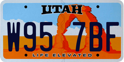 UT license plate W957BF