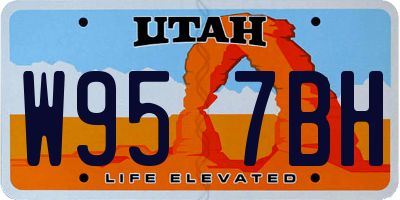UT license plate W957BH