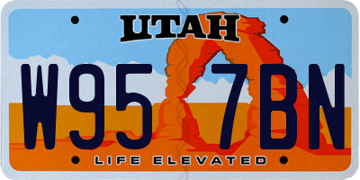 UT license plate W957BN