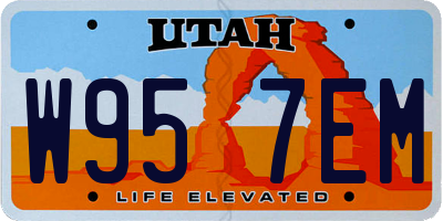 UT license plate W957EM