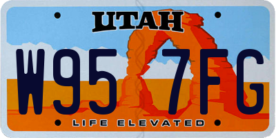 UT license plate W957FG