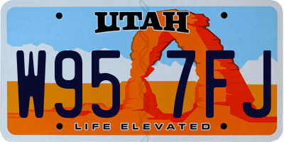 UT license plate W957FJ