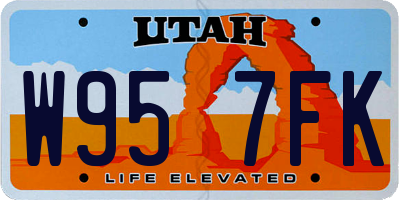 UT license plate W957FK
