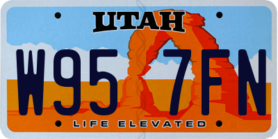 UT license plate W957FN