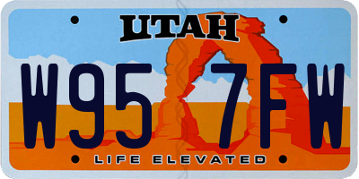 UT license plate W957FW