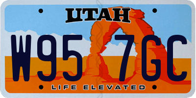 UT license plate W957GC