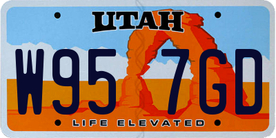 UT license plate W957GD