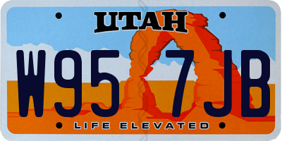 UT license plate W957JB