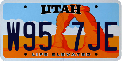 UT license plate W957JE