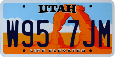 UT license plate W957JM