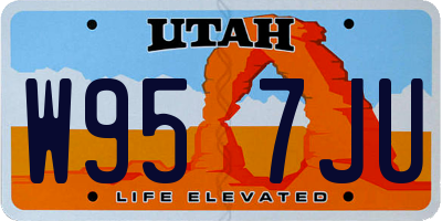 UT license plate W957JU