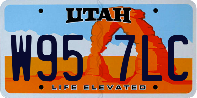 UT license plate W957LC