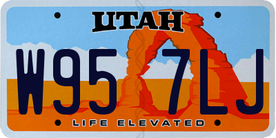 UT license plate W957LJ