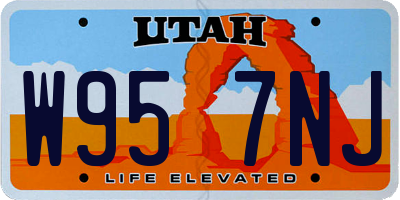 UT license plate W957NJ
