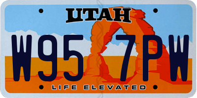 UT license plate W957PW