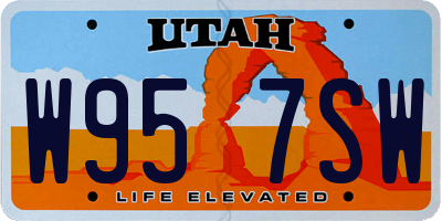UT license plate W957SW