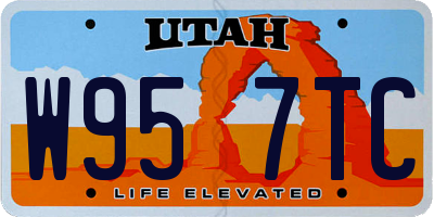 UT license plate W957TC