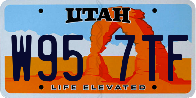 UT license plate W957TF