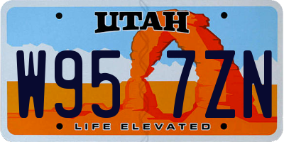 UT license plate W957ZN