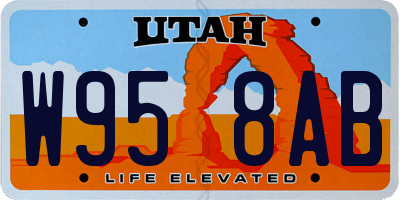 UT license plate W958AB
