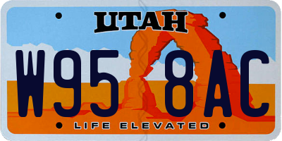 UT license plate W958AC