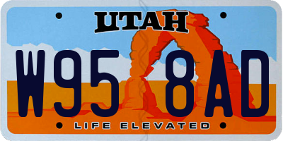 UT license plate W958AD